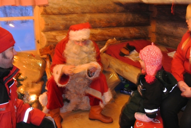 Santa reading our 5 year old daughter's Letter in person